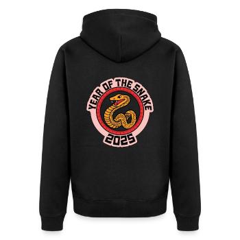 Année Chinoise 2025 Année du Serpent - Veste à capuche bio Premium Unisexe - noir - Dos - Nico (187cm)