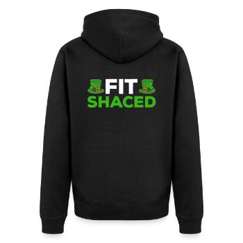Happy St. Patrick's Day Kleeblätter - Unisex Premium Bio Zip Hoodie - Schwarz - Hinten - Nico (187cm)