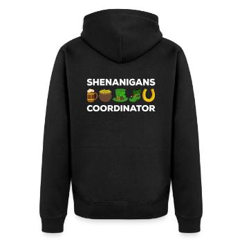 Happy St. Patrick's Day Kleeblätter - Unisex Premium Bio Zip Hoodie - Schwarz - Hinten - Nico (187cm)
