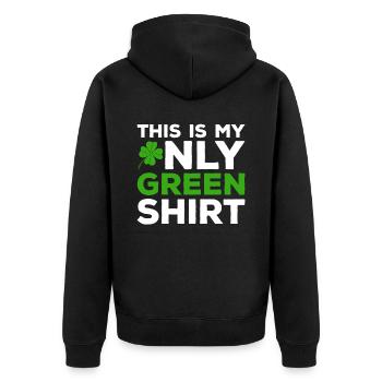 Happy St. Patrick's Day Kleeblätter - Unisex Premium Bio Zip Hoodie - Schwarz - Hinten - Nico (187cm)