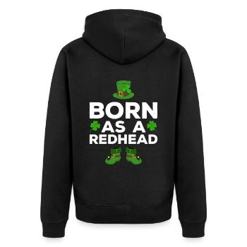 Happy St. Patrick's Day Kleeblätter - Unisex Premium Bio Zip Hoodie - Schwarz - Hinten - Nico (187cm)
