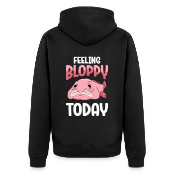 Funny Blobfish Cute Blobfish - Unisex Premium Organic Zip Hoodie - black - Back - Nico (187cm)