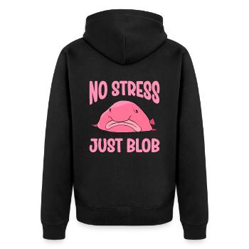 Funny Blobfish Cute Blobfish - Unisex Premium Organic Zip Hoodie - black - Back - Nico (187cm)