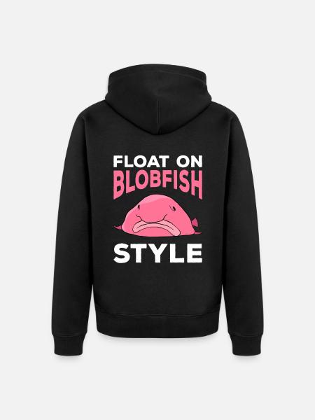 Funny Blobfish Cute Blobfish - Unisex Premium Organic Zip Hoodie - black