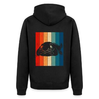 Funny Blobfish Cute Blobfish - Unisex Premium Organic Zip Hoodie - black - Back - Nico (187cm)