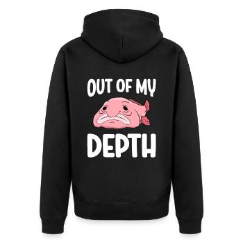 Funny Blobfish Cute Blobfish - Unisex Premium Organic Zip Hoodie - black - Back - Nico (187cm)