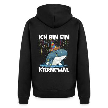 Karneval Kostüm Fasching Fastnacht - Unisex Premium Bio Zip Hoodie - Schwarz - Hinten - Nico (187cm)