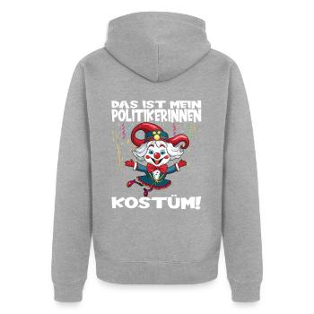 Karneval Kostüm Fasching Fastnacht - Unisex Premium Bio Zip Hoodie - Grau meliert - Hinten - Nico (187cm)