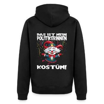 Karneval Kostüm Fasching Fastnacht - Unisex Premium Bio Zip Hoodie - Schwarz - Hinten - Nico (187cm)