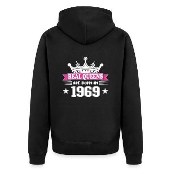 55 ans anniversaire 1969 cadeau d’anniversaire - Veste à capuche bio Premium Unisexe - noir - Dos - Nico (187cm)