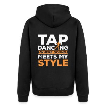 Tap Dance Tap Dancing Tap Dancer - Unisex Premium Organic Zip Hoodie - black - Back - Nico (187cm)