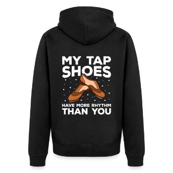Tap Dance Tap Dancing Tap Dancer - Unisex Premium Organic Zip Hoodie - black - Back - Nico (187cm)