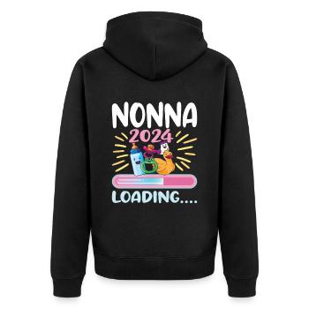 Nonna 2024 Chargement Mamie 2024 - Veste à capuche bio Premium Unisexe - noir - Dos - Nico (187cm)