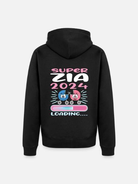Zia 2024 Loading Aunt 2024 - Unisex Premium Organic Zip Hoodie - black