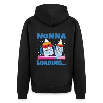 Nonna 2024 Loading Grandma 2024 - Unisex Premium Organic Zip Hoodie - black - Back - Nico (187cm)