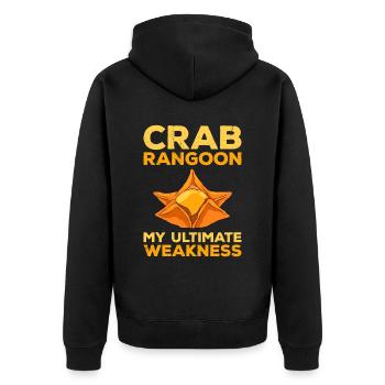 Crabe Rangoon Asie Nourriture - Veste à capuche bio Premium Unisexe - noir - Dos - Nico (187cm)
