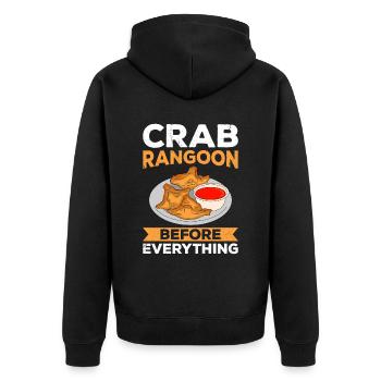 Crabe Rangoon Asie Nourriture - Veste à capuche bio Premium Unisexe - noir - Dos - Nico (187cm)