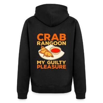 Crab Rangoon Asia Food - Unisex Premium Organic Zip Hoodie - black - Back - Nico (187cm)