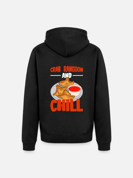 Crab Rangoon Asia Food - Unisex Premium Organic Zip Hoodie - black