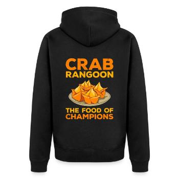 Crab Rangoon Asia Food - Unisex Premium Organic Zip Hoodie - black - Back - Nico (187cm)