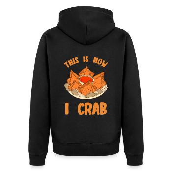Crabe Rangoon Asie Nourriture - Veste à capuche bio Premium Unisexe - noir - Dos - Nico (187cm)