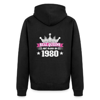 44 ans anniversaire 1980 cadeau d’anniversaire - Veste à capuche bio Premium Unisexe - noir - Dos - Nico (187cm)