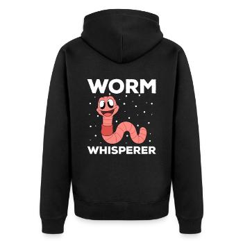Mignon ver drôle vers de terre vers de terre - Veste à capuche bio Premium Unisexe - noir - Dos - Nico (187cm)