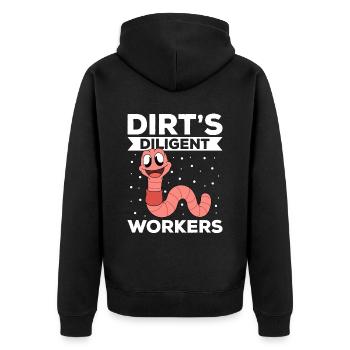 Mignon ver drôle vers de terre vers de terre - Veste à capuche bio Premium Unisexe - noir - Dos - Nico (187cm)
