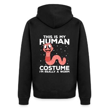Mignon ver drôle vers de terre vers de terre - Veste à capuche bio Premium Unisexe - noir - Dos - Nico (187cm)