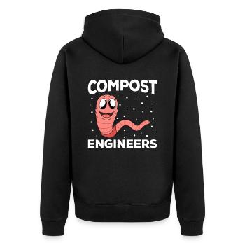 Mignon ver drôle vers de terre vers de terre - Veste à capuche bio Premium Unisexe - noir - Dos - Nico (187cm)