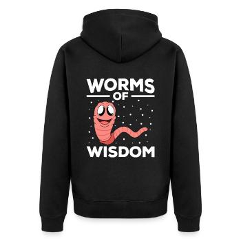Mignon ver drôle vers de terre vers de terre - Veste à capuche bio Premium Unisexe - noir - Dos - Nico (187cm)