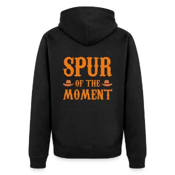 Rodeo Outfit Bullen Reiten - Unisex Premium Bio Zip Hoodie - Schwarz - Hinten - Nico (187cm)