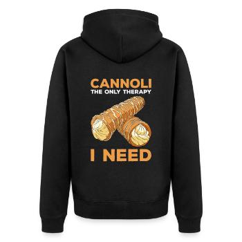 Cannoli Cannolo - Unisex Premium Organic Zip Hoodie - black - Back - Nico (187cm)