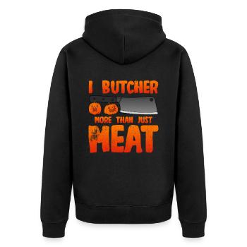 Halloween Butcher Halloween Butcher - Unisex Premium Organic Zip Hoodie - black - Back - Nico (187cm)
