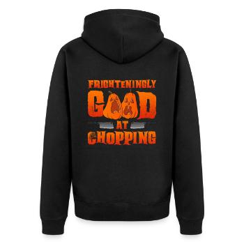 Halloween Butcher Halloween Butcher - Unisex Premium Organic Zip Hoodie - black - Back - Nico (187cm)