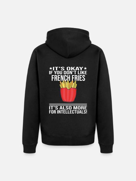 Funny French Fries - Unisex Premium Organic Zip Hoodie - black