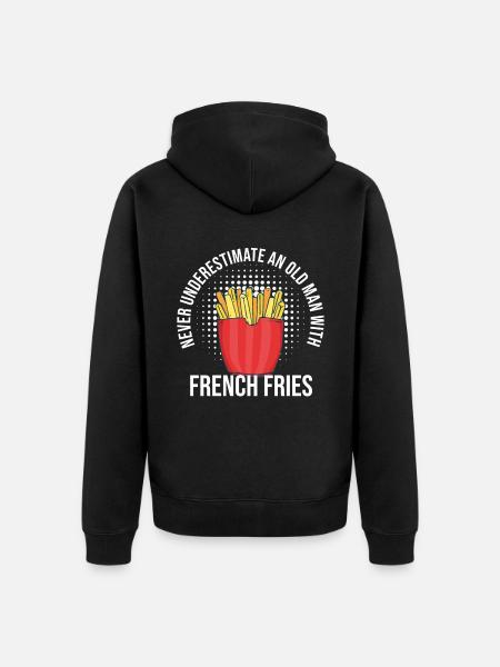 Funny French Fries - Unisex Premium Organic Zip Hoodie - black