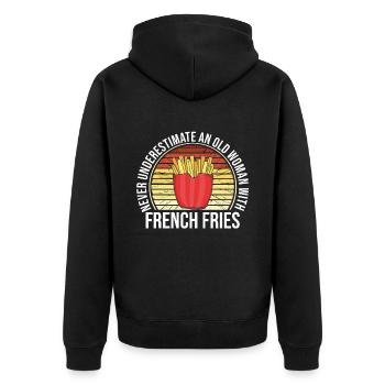 Frites drôles Frites drôles - Veste à capuche bio Premium Unisexe - noir - Dos - Nico (187cm)