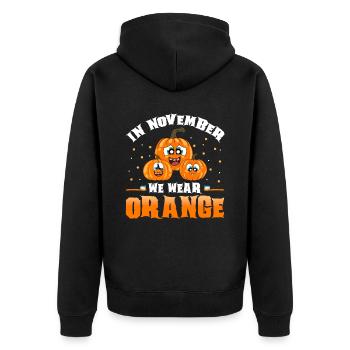 Zahnarzt Halloween Zahnarzthelferin - Unisex Premium Bio Zip Hoodie - Schwarz - Hinten - Nico (187cm)