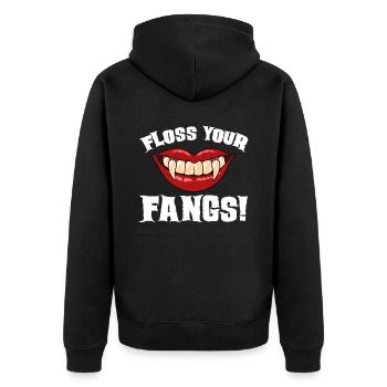 Zahnarzt Halloween Zahnarzthelferin - Unisex Premium Bio Zip Hoodie - Schwarz - Hinten - Nico (187cm)