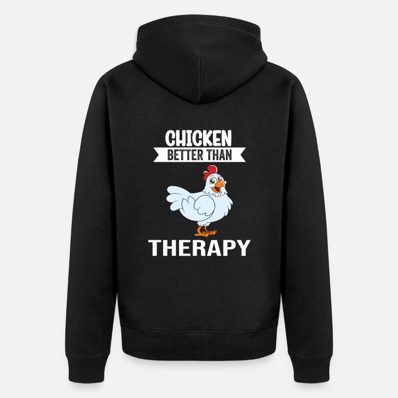 Poulet drôle disant poulet - Veste à capuche bio Premium Unisexe - noir