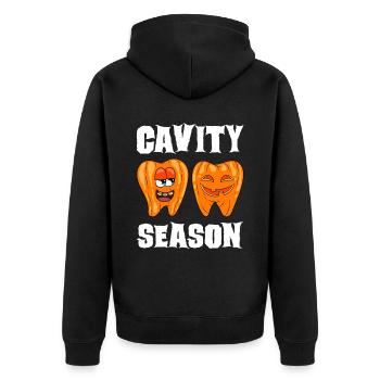 Zahnarzt Halloween Zahnarzthelferin - Unisex Premium Bio Zip Hoodie - Schwarz - Hinten - Nico (187cm)