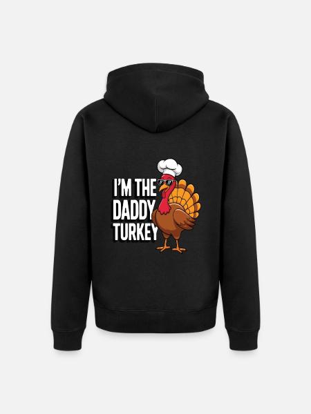 Daddy Turkey Thanksgiving - Unisex Premium Bio Zip Hoodie - Schwarz