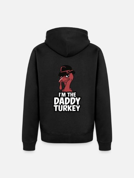 Daddy Turkey Thanksgiving - Unisex Premium Bio Zip Hoodie - Schwarz