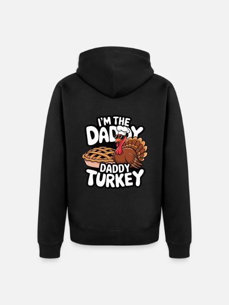 Daddy Turkey Thanksgiving - Unisex Premium Bio Zip Hoodie - Schwarz
