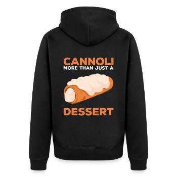 Cannoli Cannolo - Unisex Premium Organic Zip Hoodie - black - Back - Nico (187cm)