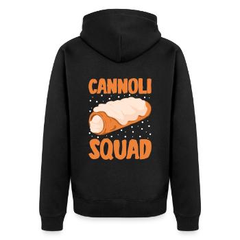 Cannoli Cannolo - Unisex Premium Bio Zip Hoodie - Schwarz - Hinten - Nico (187cm)