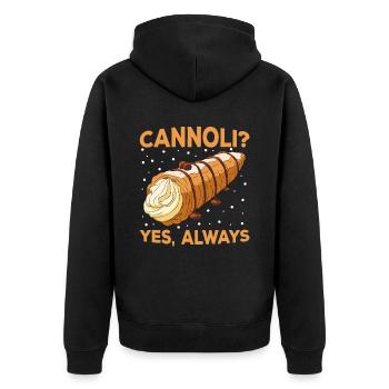 Cannoli Cannolo - Unisex Premium Organic Zip Hoodie - black - Back - Nico (187cm)