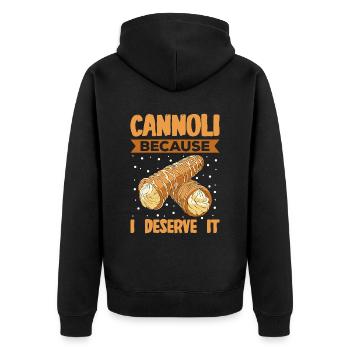 Cannoli Cannolo - Unisex Premium Organic Zip Hoodie - black - Back - Nico (187cm)