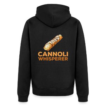 Cannoli Cannolo - Unisex Premium Bio Zip Hoodie - Schwarz - Hinten - Nico (187cm)